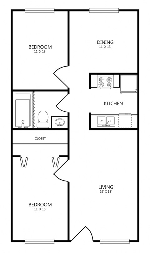 2 bed 2 bath at 46Eleven Apartments, Dallas, TX, 75228